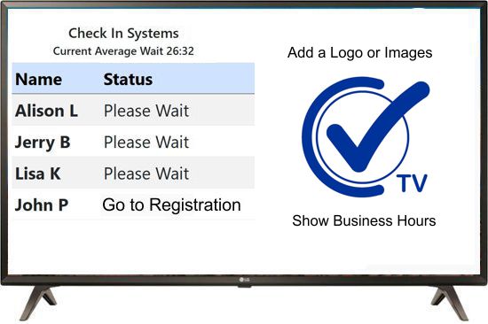 Lobby TV can call customers to a station verbally and display the station to go to.